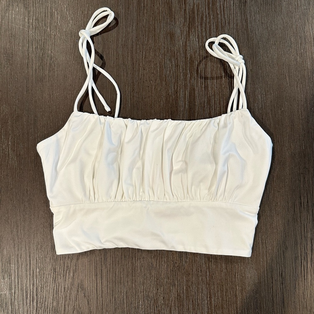 Hello Molly White Tie Strap Tank